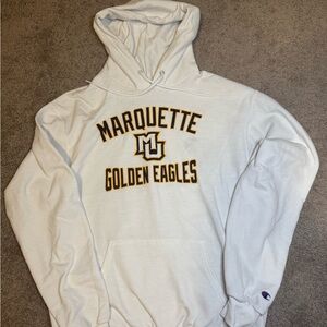 MARQUETTE golden eagles white champion hoodie Large